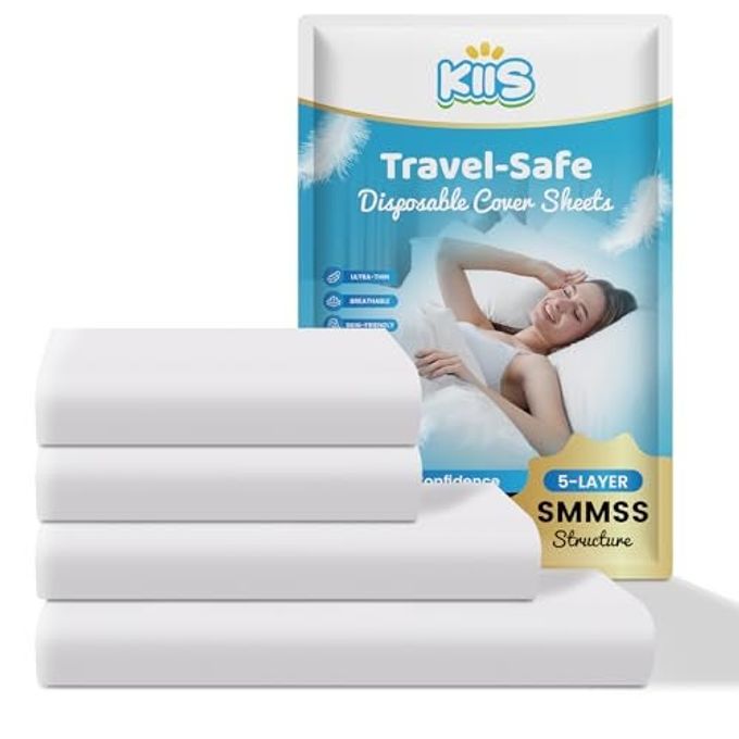 TRAVELSAFE DISPOSABLE COVER SHEETS FOR TRAVEL DISPOSABLE BED SHEET DISPOSABLE DUVETCOMFORTER COVER DISPOSABLE PILLOWCASES PERFECT FOR HOTELS TRIPS KING SIZE