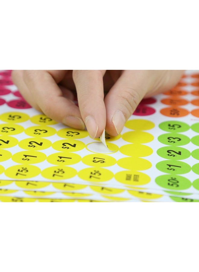 YouquTime Garage Sale Price Stickers Pack Of 4060 3/4" Round Bright Colors Label Stickers (With Price)  - Image 3