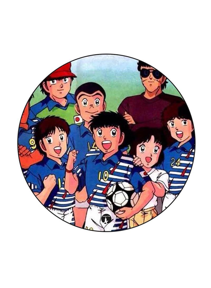 Anime Captain Majid Printed Mouse Pad Round  Multicolour