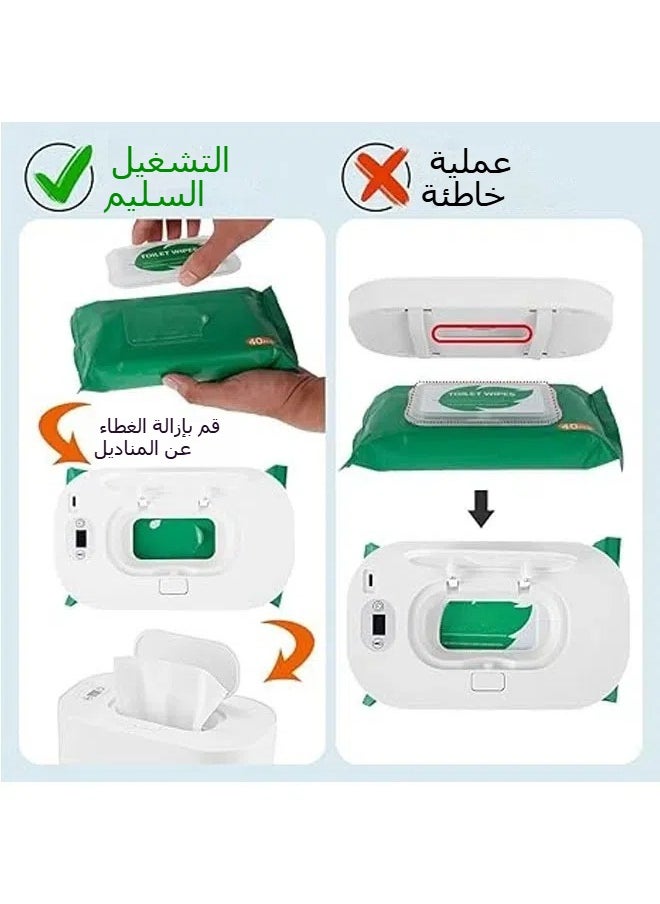 جنرال مُدفأة مُنظمة مناديل رطبة بتقنية USB، سعة كبيرة وقابلة للحمل للاستخدام أثناء السفر وفي المنزل والسيارة.  - Image 5