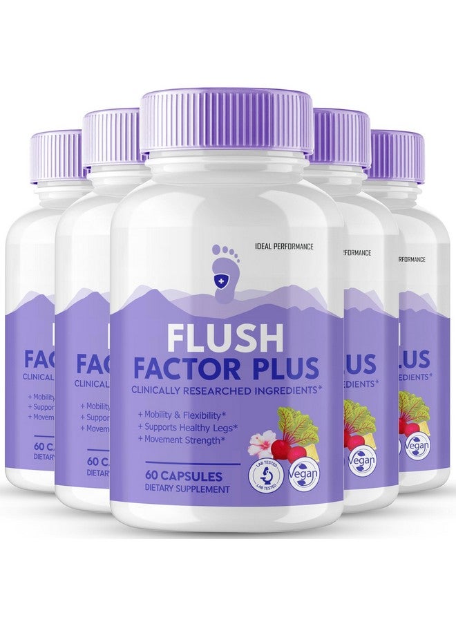 IDEAL PERFORMANCE Flush Factor Plus Capsules, FlushFactor Plus Supplement Pills, Flush FactorPlus Maximum Strength, Flexibility & Healthy Legs, FlushFactorPlus Advanced Formula, Flush Factor Plus Reviews (5 Pack) - Image 1