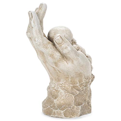 Roman Joseph's Studio by Roman Inc., in The Palm of HIS Hand, Garden Collection, Religious Statue, Holy Family, Memorial, Angel, Patron Saint, Garden Décor (11x5x7) - Image 4