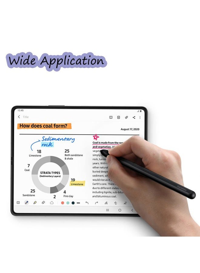 PCTC Galaxy Z Fold 4 S Pen Fold Edition,S Pen Z Fold 4,4096 Pressure Levels,Stylus Pen Replacement for Samsung Galaxy Z Fold 4 5G + Tips/Nibs(Black) EF- FF92PCBEGUS - Image 2