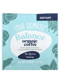 Four Sigmatic Four Sigmatic, Instant Organic Coffee with Ashwagandha & Eleuthero Adaptogens, Balance, Medium Roast, 10 Packets, 0.09 oz (2.5 g) Each  - Image 3