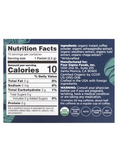 Four Sigmatic Four Sigmatic, Instant Organic Coffee with Ashwagandha & Eleuthero Adaptogens, Balance, Medium Roast, 10 Packets, 0.09 oz (2.5 g) Each  - Image 2