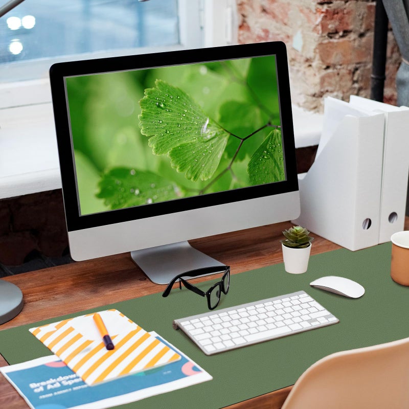 Bloss Green Desk Mat, Desk Matt for Desktop, Large Leather Desk Pad, Desk Pad Mat Waterproof, Computer Mat for Office/Home/Decor/Desk Protector(31.5 x 15.7 Inches) - Image 2