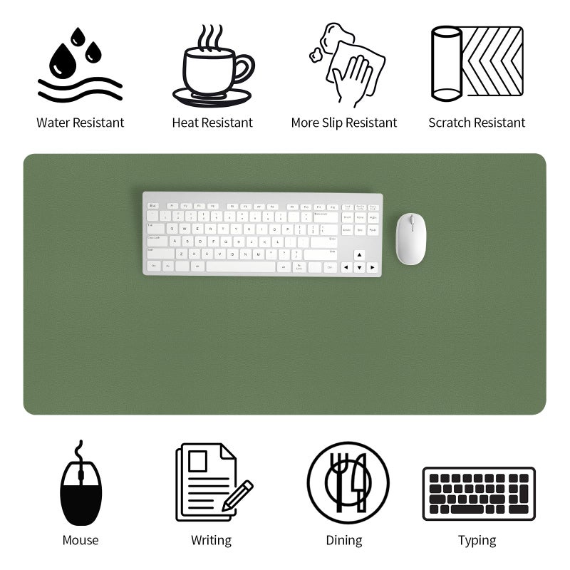 Bloss Green Desk Mat, Desk Matt for Desktop, Large Leather Desk Pad, Desk Pad Mat Waterproof, Computer Mat for Office/Home/Decor/Desk Protector(31.5 x 15.7 Inches) - Image 4