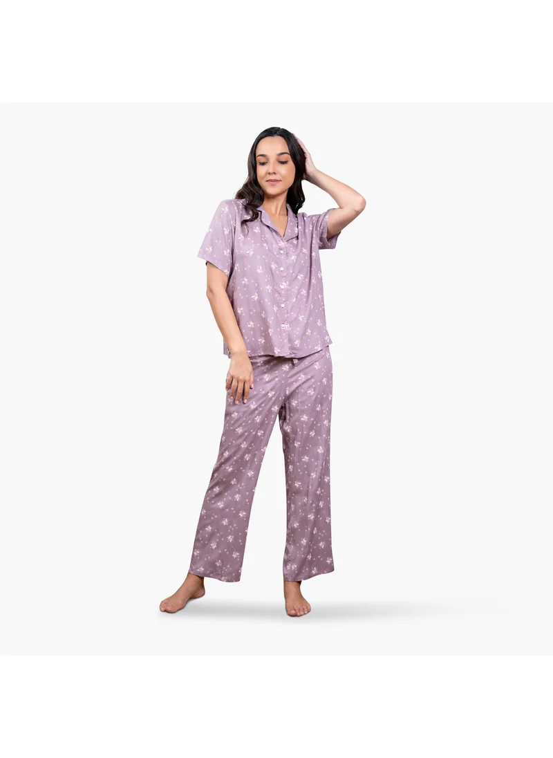 Aadaraya Floral Print Pyjama Set