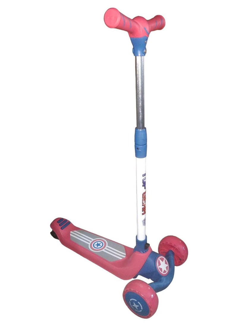 Top Gear Tog Gear Kick TG 760 3 Wheel Scooter Scooter with Foldable & Height Adjustable Handle LED PU Wheels & Rear Brake - Pink 