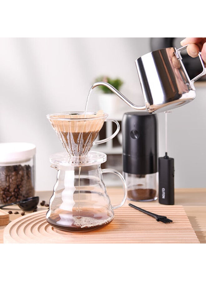 Cliton Pour-over Coffee Maker Set, Drip Coffee Pot, Glass Sharing Pot, Stainless Steel Pour-over Kettle, Filter Paper, Filter Cup - Image 3