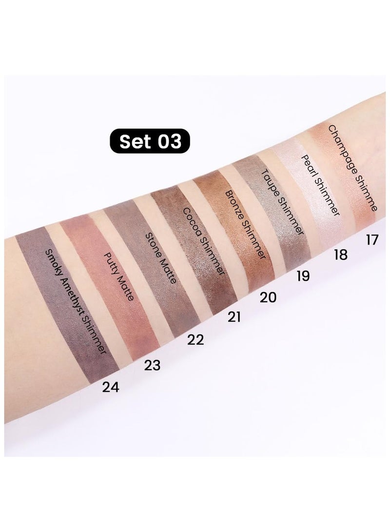 DNM 8Pcs Eye Shadow Sticks Set for Eyes Waterproof Matte, Champagne Pearl Taupe Bronze Cocoa Stone Putty Smoky Amethyst Shimmer Matte Eye shadow Stick Pencil Pen Bulk Palette Makeup 01 - Image 5