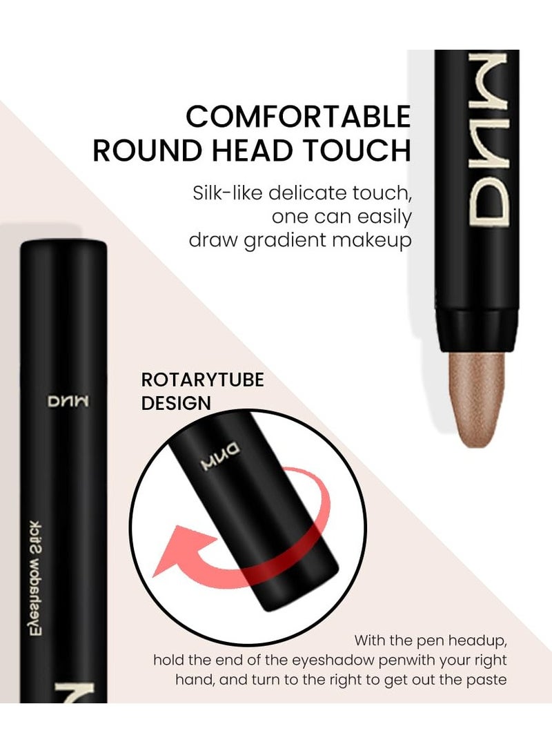 DNM 8Pcs Eye Shadow Sticks Set for Eyes Waterproof Matte, Champagne Pearl Taupe Bronze Cocoa Stone Putty Smoky Amethyst Shimmer Matte Eye shadow Stick Pencil Pen Bulk Palette Makeup 01 - Image 3