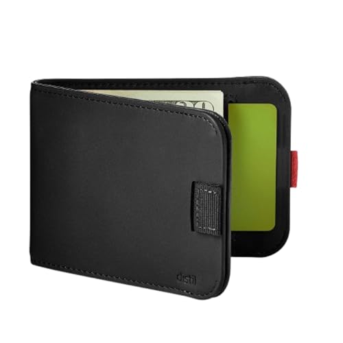 Distil Union Wally 5.0 RFID Wallet - No ID Window - Slim Bifold Wallet for Men with Money Clip, Premium Leather – Minimalist RFID Card Holder - Holds 14 Cards & 30 Bills - Black - Image 1