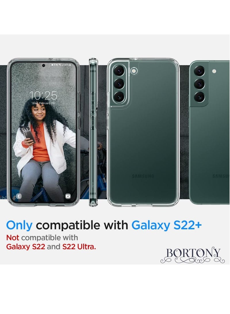 BORTONY Samsung Galaxy S22 Plus Case Clear Slim Fit Crystal Clear Transparent Anti-Scratch Flexible Soft TPU - Image 2