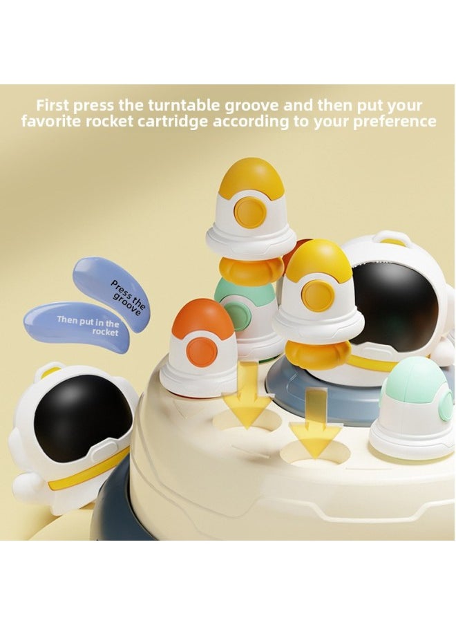 null - Launch Rocket Plate Bounce Turntable Children's Desktop Concentration Training Game Parent-child Interaction Educational Toys-Specifications:Space Rotating Fishing Bounces - Image 1