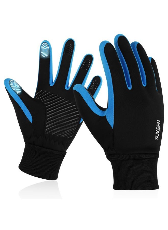 Sukeen Children's Softshell Winter Gloves Waterproof Warm Sports Gloves Children's Riding Gloves with Non-Slip Windproof Cycling Gloves Fleece Cycling Gloves Outdoor Sports for Boys Girls - Image 1