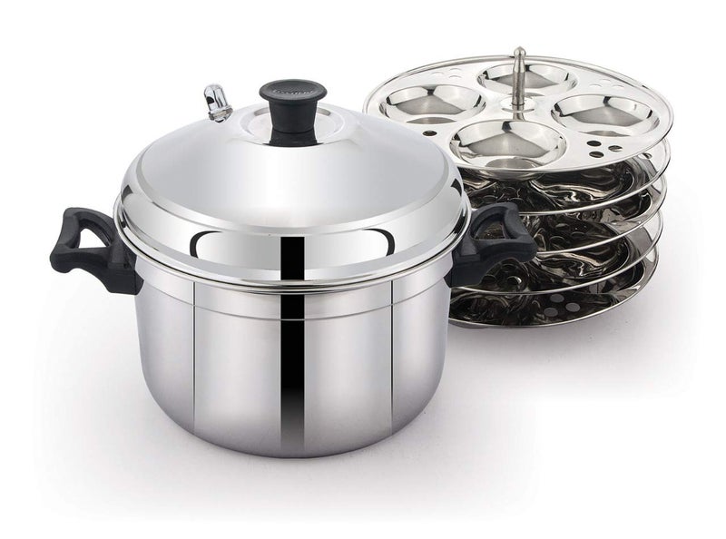 Luxuria Stainless Steel , 20 idly Cooker with Whistle (silver ) - Image 1