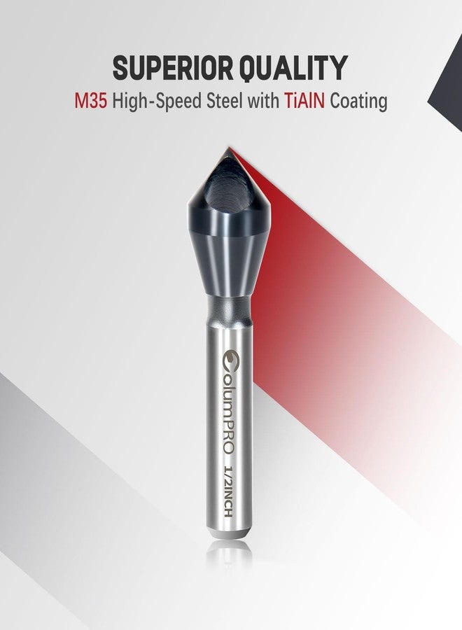 ColumPRO TiAlN Cobalt Single-End Countersink Chamfer Tool - Heavy-Duty M35 82-Degree Countersink Bit for Metal, Stainless Steel, Copper, Wood, Fiberboard, 1/2" - Image 3
