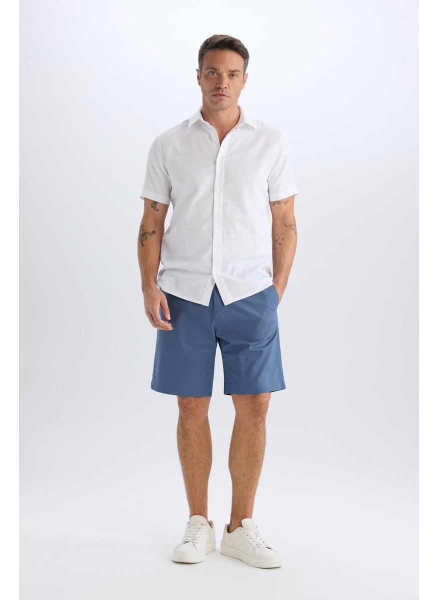 Man Regular Fit Gabardine Bermuda