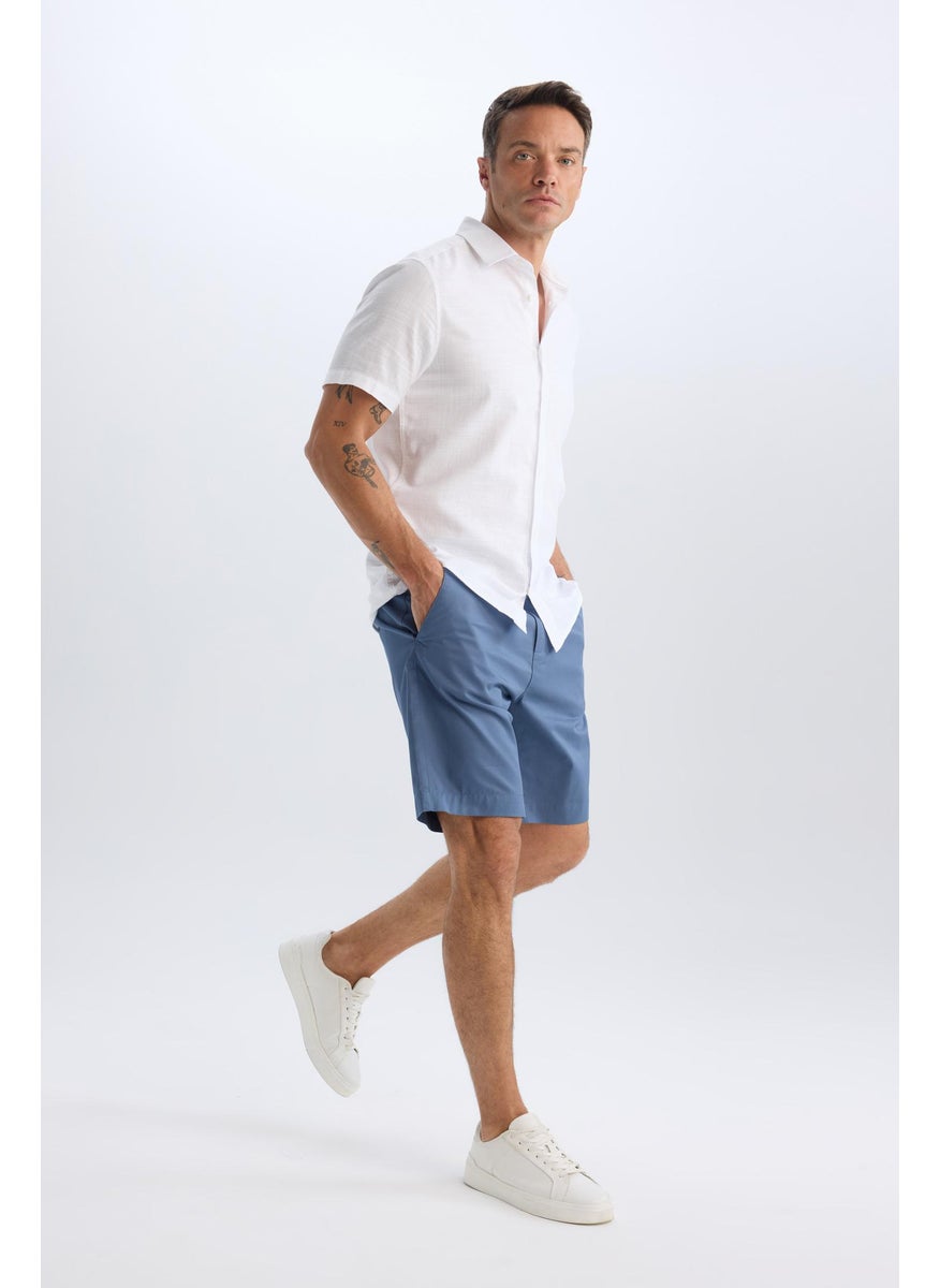 Man Regular Fit Gabardine Bermuda