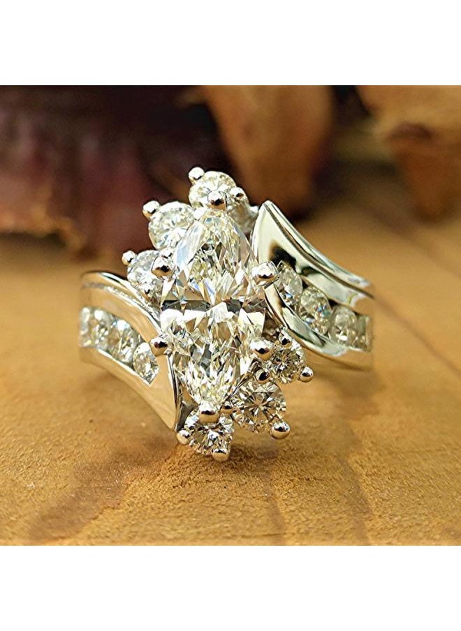 Generic Cao Shi Jewelry For Europe And The United States Creative Horse Eye Shaped Zircon Ring Female Niche Design Luxury Ring 