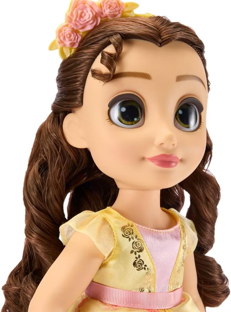 ديزني ستور DISNEY STORE Official Belle Once Upon a Story Doll - 16 Inch Disney Princess Toys Featuring Reflective Eyes with 3D Pupil and Iris, Detailed Costume, Hair Comb & Shoes - Comes in Display Box - Image 3