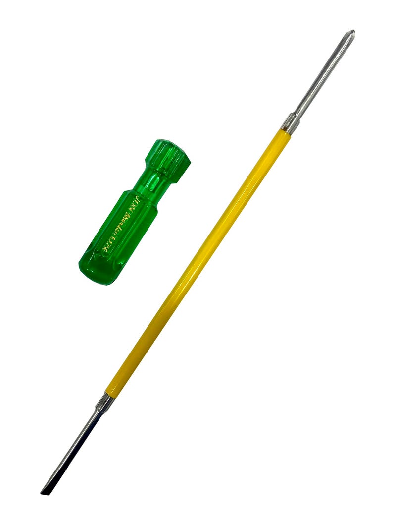 Jon Bhandari Tools Insulated Magnetic Two-in-One Screwdriver | Slotted & Phillips Head (6 x 250mm) | Heavy Duty, Shockproof Handle for Home & Electrical Use, 1 Pc,Multicolor - Image 2