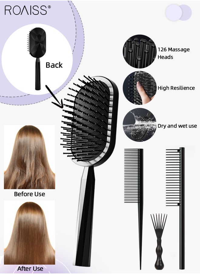 Air Cushion Comb Set with Straightening Comb and Pointed Comb, Volumizing Styling Combs, Massage Detangling Paddle Brush, Anti-static Teasing Brush with Airbag, Used in Wet or Dry (Black) - pzsku/ZEBA4F3D8BAB3A22034F5Z/45/_/1705547541/1934440d-a034-4d6c-8bcf-dd0452c9d72b