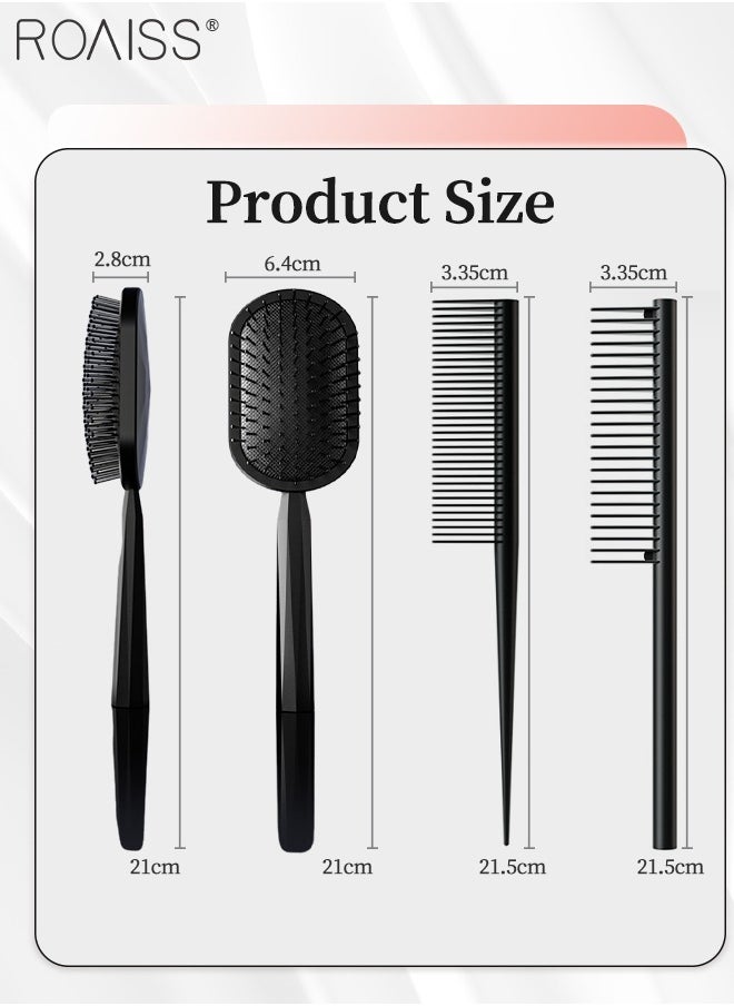 Air Cushion Comb Set with Straightening Comb and Pointed Comb, Volumizing Styling Combs, Massage Detangling Paddle Brush, Anti-static Teasing Brush with Airbag, Used in Wet or Dry (Black) - pzsku/ZEBA4F3D8BAB3A22034F5Z/45/_/1705631700/1161af56-8a3c-42fb-ab7e-8eedd7f2a9b7