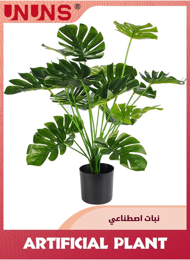 UNUNS Floor Faux Plants,30" Fake Plants,Fake Tropical Palm Tree With Greenery Leaves Stems,Indoor Tall For Home Office Living Room Decor  - Image 1