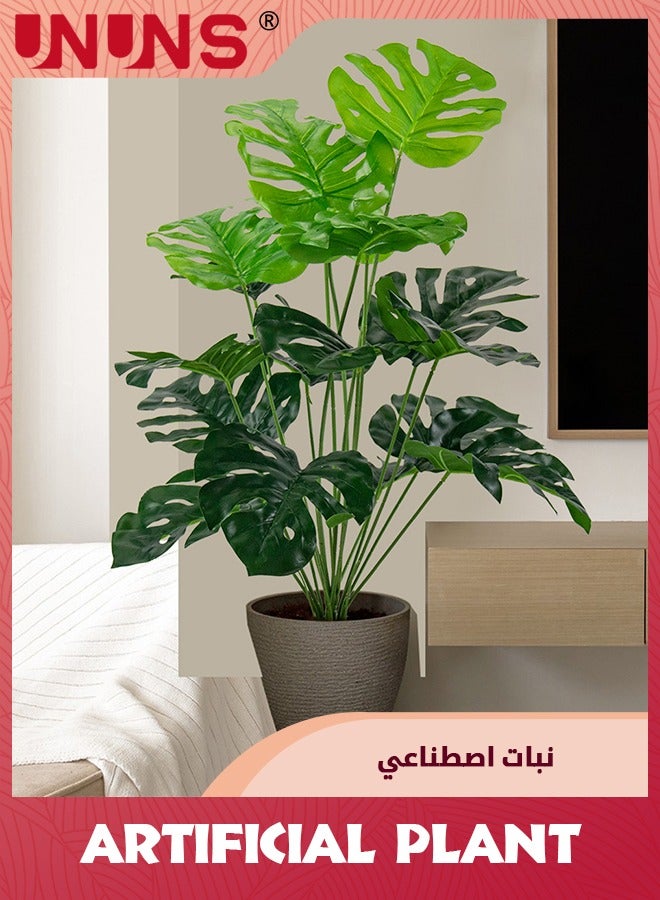 نباتات صناعية أرضية، 30 بوصة نباتات وهمية، شجرة نخيل استوائية وهمية مع سيقان أوراق خضراء، طويل القامة داخلي لديكور غرفة المعيشة في المنزل والمكتب