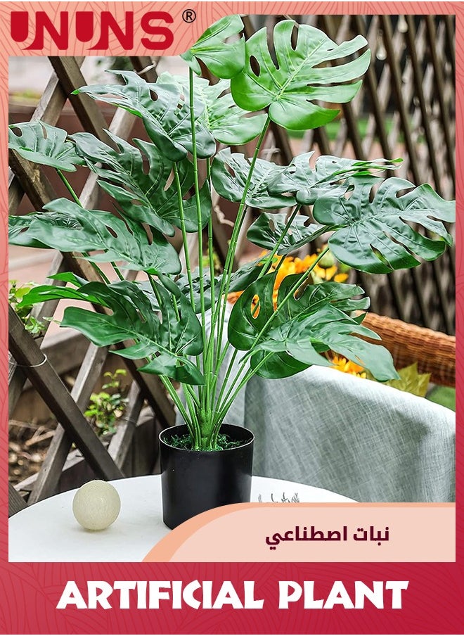 UNUNS Floor Faux Plants,30" Fake Plants,Fake Tropical Palm Tree With Greenery Leaves Stems,Indoor Tall For Home Office Living Room Decor  - Image 5