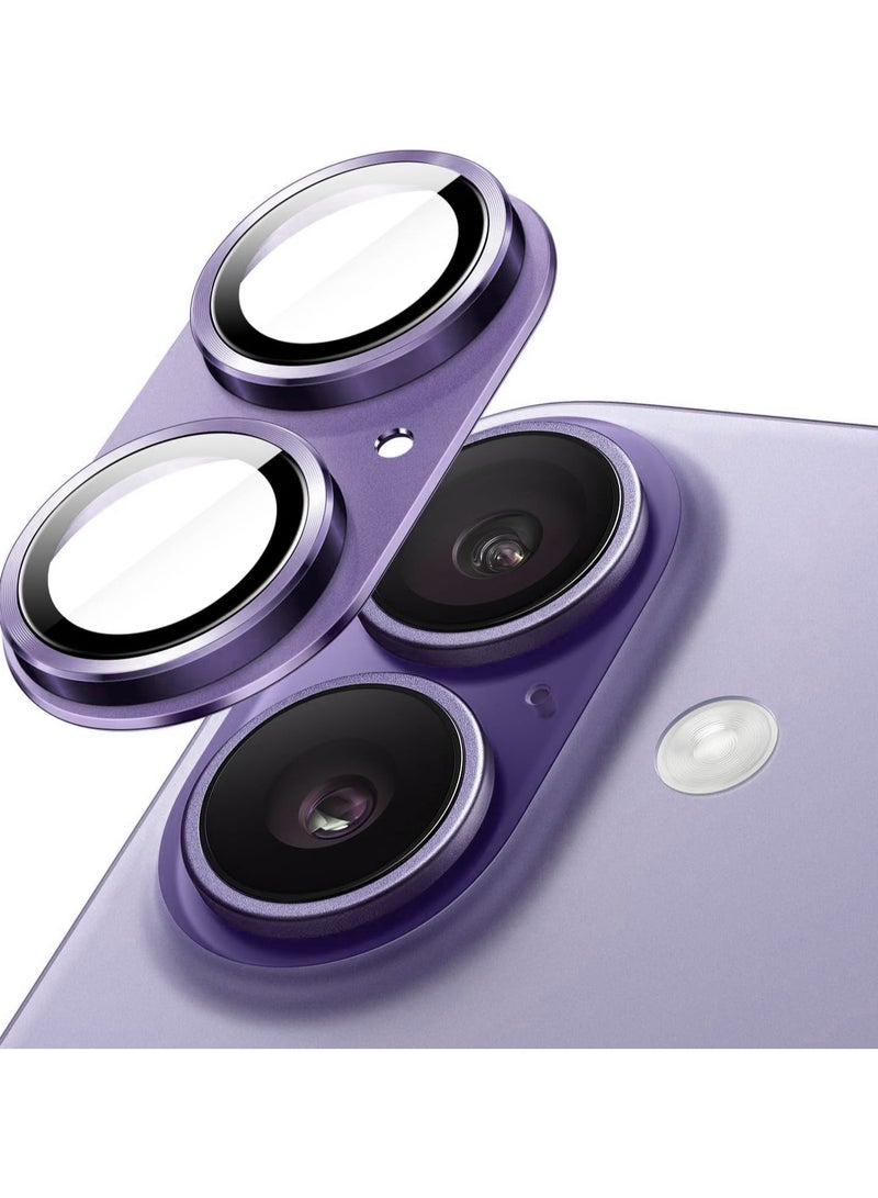 Compatible with iPhone 17 Camera Lens Protector, Anti-Scratch Tempered Glass Metal Camera Screen Protector Shockproof Full Protective Camera Lens Cover, Purple - Image 1