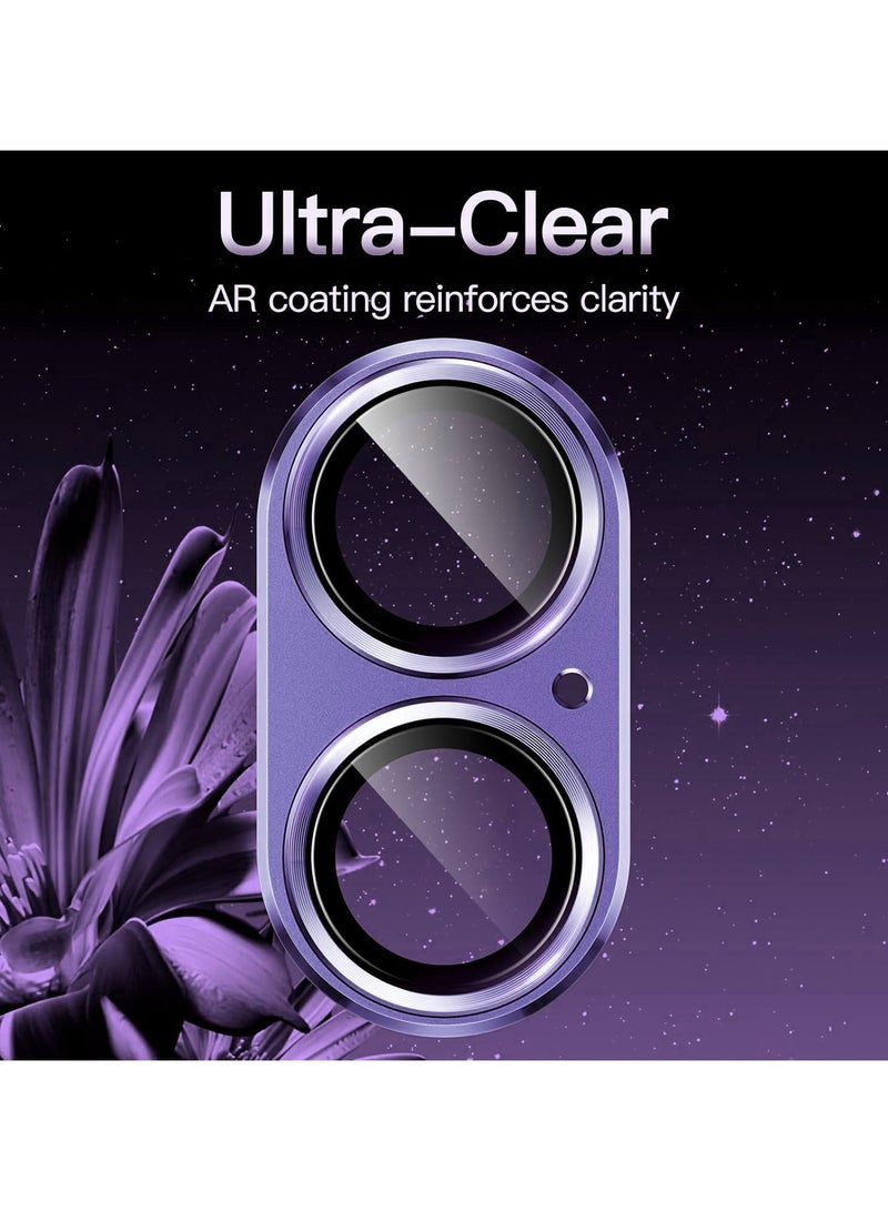 Compatible with iPhone 17 Camera Lens Protector, Anti-Scratch Tempered Glass Metal Camera Screen Protector Shockproof Full Protective Camera Lens Cover, Purple - Image 5
