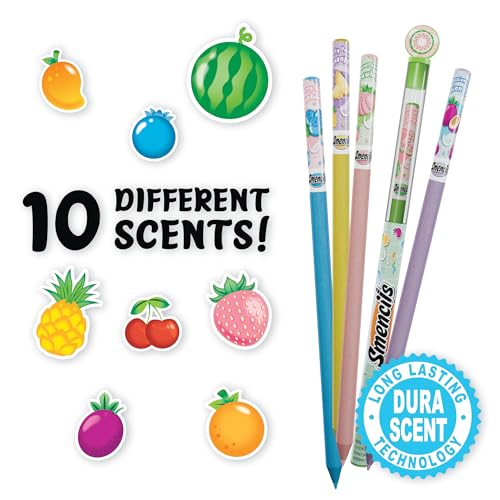 Scentco Pastel Colored Smencils - Patented Gourmet Scented Colored Pencils made from Recycled Newspapers, 10 Count, Gifts for Kids, School Supplies, Classroom Rewards - Image 3