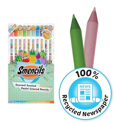 Scentco Pastel Colored Smencils - Patented Gourmet Scented Colored Pencils made from Recycled Newspapers, 10 Count, Gifts for Kids, School Supplies, Classroom Rewards - Image 4