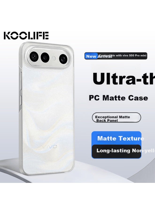 غطاء هاتف Koolife Skin Feel غير الأصفر Vivo S50 Pro ميني - حماية عدسة، غطاء خلفي بسيط صديق للبشرة، غير لامع، مضاد للبصمات، نحيف ومضاد للصدمات