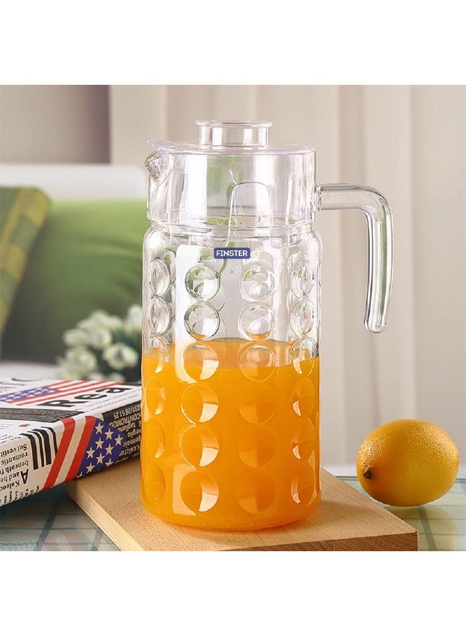FINSTER Italian Premium Water Pitcher for Tableware Glass Jug Pitcher with Lid, 1800 ML - Iced Tea Pitcher Juice Jug, Hot Cold Water, Ice Tea, Wine, Milk and Juice Beverage Carafes - Image 5
