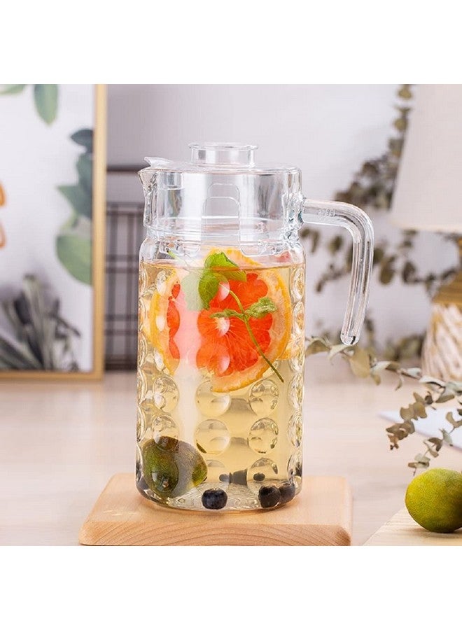 FINSTER Italian Premium Water Pitcher for Tableware Glass Jug Pitcher with Lid, 1800 ML - Iced Tea Pitcher Juice Jug, Hot Cold Water, Ice Tea, Wine, Milk and Juice Beverage Carafes - Image 1