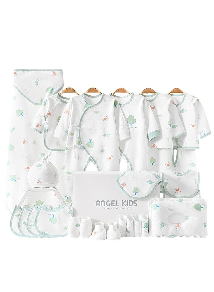 Dominy Baby Newborn Essentials Layette Gift Set with Box 26 Piece Girl Boys Gifts Premium Cotton Clothes Accessories Set Fits Newborn Baby Cuddle Strap Bib Gloves  - Image 1