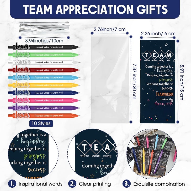 Geyoga 20 Sets Team Pens Appreciation Gifts Bulk Patient Access Week Gifts Team Building Appreciation Presents with Cards for Volunteer Coworker Teacher Staff Office Group Members - Image 3