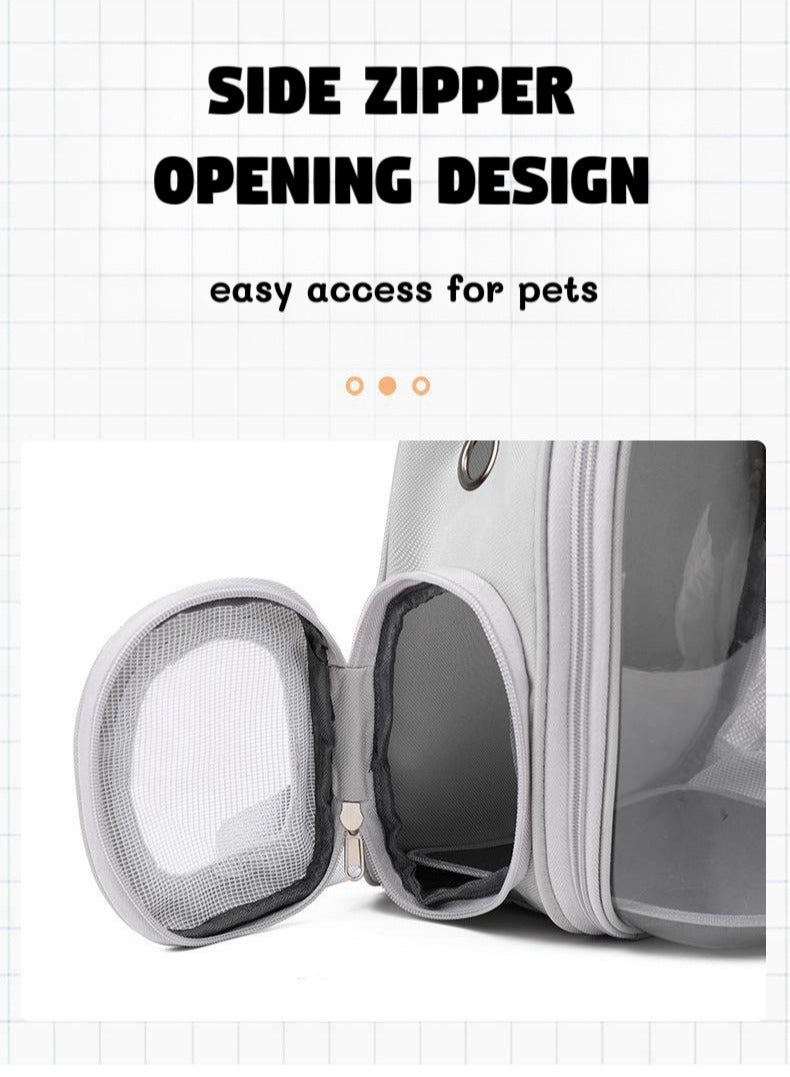 Generic Transparent Pet Backpack | Portable Pet Carrier | Comfortable & Breathable Cat Backpack | Maximum Load 7kg | Perfect Travel Companion for Pets  - Image 3