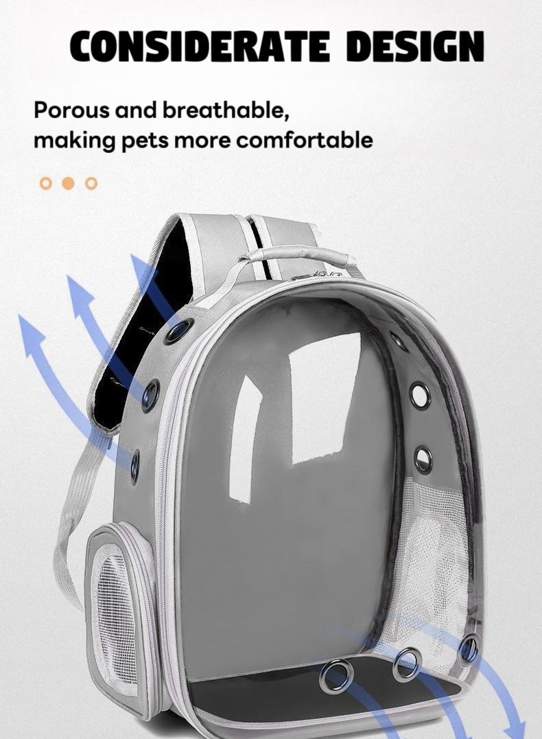 Generic Transparent Pet Backpack | Portable Pet Carrier | Comfortable & Breathable Cat Backpack | Maximum Load 7kg | Perfect Travel Companion for Pets  - Image 4