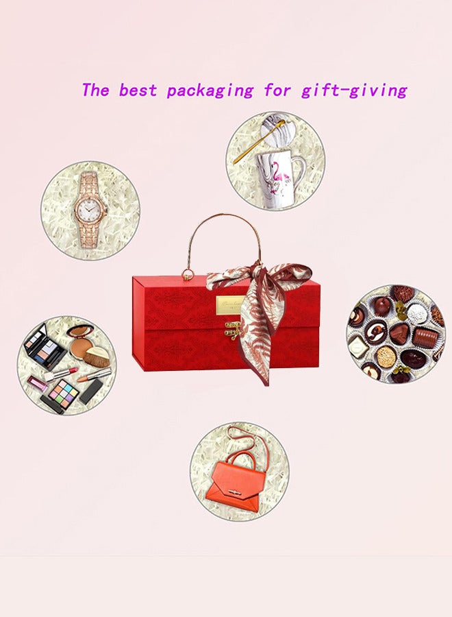 Generic Luxury Gift Box with Lock - 25 x 13 x 14 cm | Perfect for Holiday Gifts, Weddings, Birthdays, Mother's Day & Father's Day  - Image 2