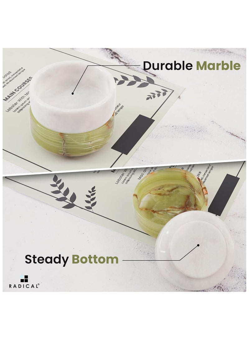RADICALn Marble Sauce Cups 3.5'' Inches Green and White Handmade Dipping Sauce Cups Ideal Ramekins Soy Sauce Dish Dipping Bowls & Sauce Bowls for Dinnerware & Accesories  - Image 3