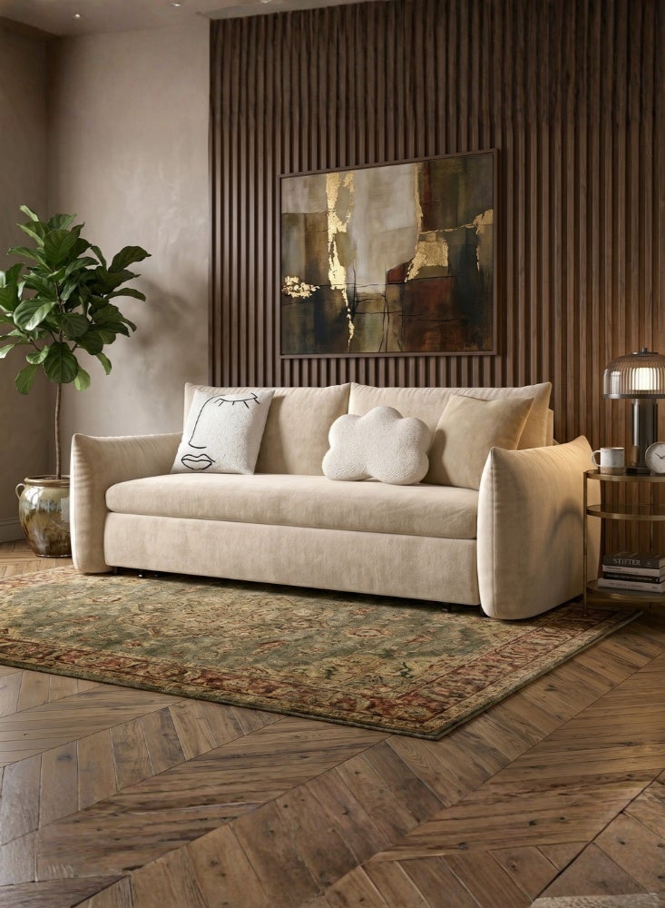 KARNAK Zerimo L Shape Sofa Bed with Storage Beige - Image 1