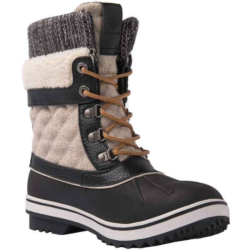 GLOBALWIN Snow Boots For Women Black/Beige Women's Winter Boots 6.5M - Image 4