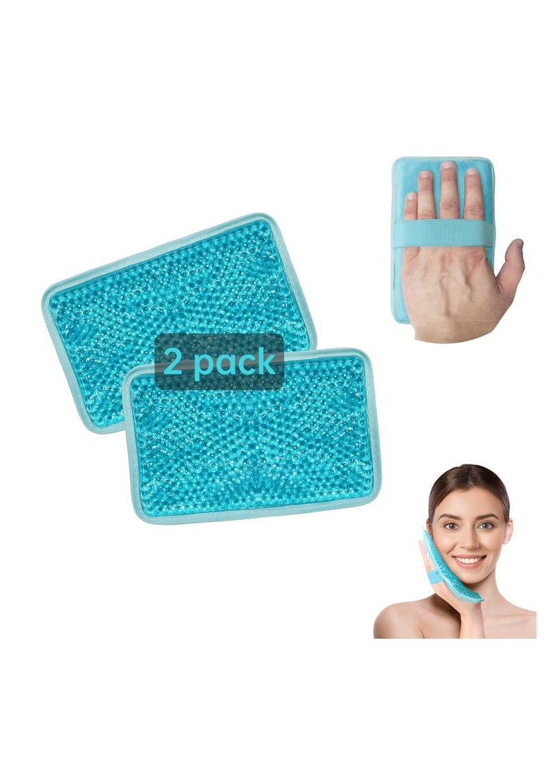 CMGTYYD Gel Ice Bag, Gel Beads Hot & Cold Pack with Strap, Reusable Compress for Pain Relief, for Knee, Shoulder, Neck, Ankle, Back & More for Cooling or Hot Compress(Blue, 2 Pack)  - Image 1