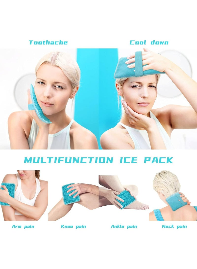 CMGTYYD Gel Ice Bag, Gel Beads Hot & Cold Pack with Strap, Reusable Compress for Pain Relief, for Knee, Shoulder, Neck, Ankle, Back & More for Cooling or Hot Compress(Blue, 2 Pack)  - Image 2