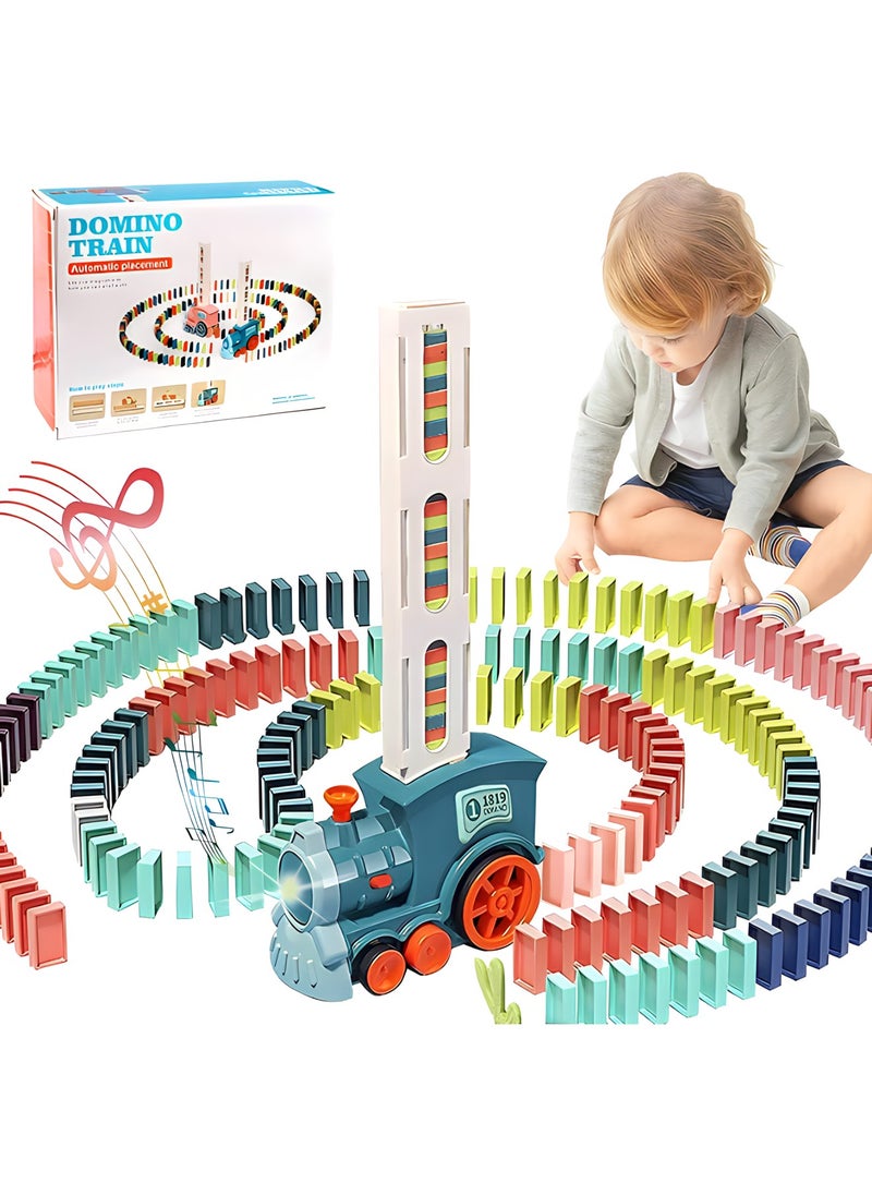 MAGIC VAULT Noaideoi Domino Train Toy Set for Kids | 60 Pcs Automatic Dominoes Blocks Building and Stacking Toys Creative Kids Games Early Education  - Image 1